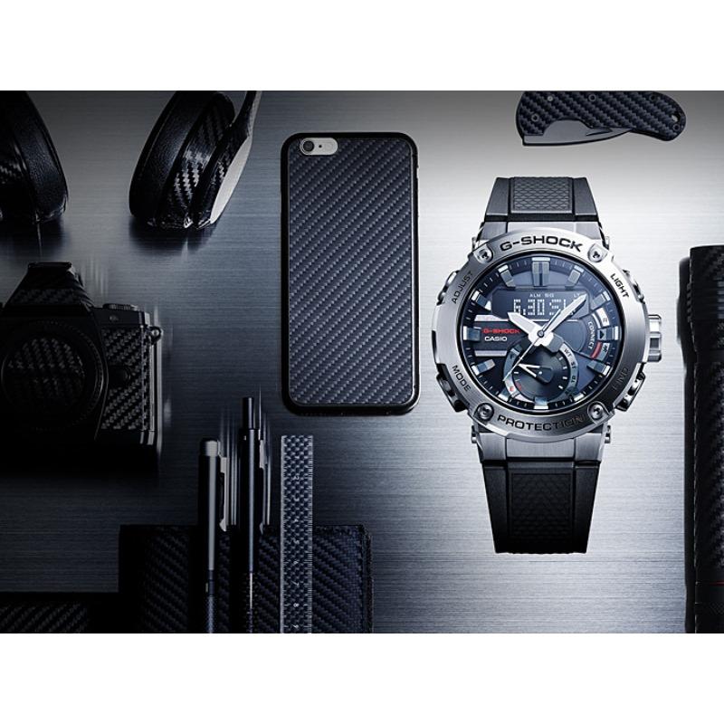 Casio Erkek Paslanmaz Çelik 200M Suya Dayanıklı Dijital Darbeye Dayanıklı Kuvars Saat GST-B200-1A