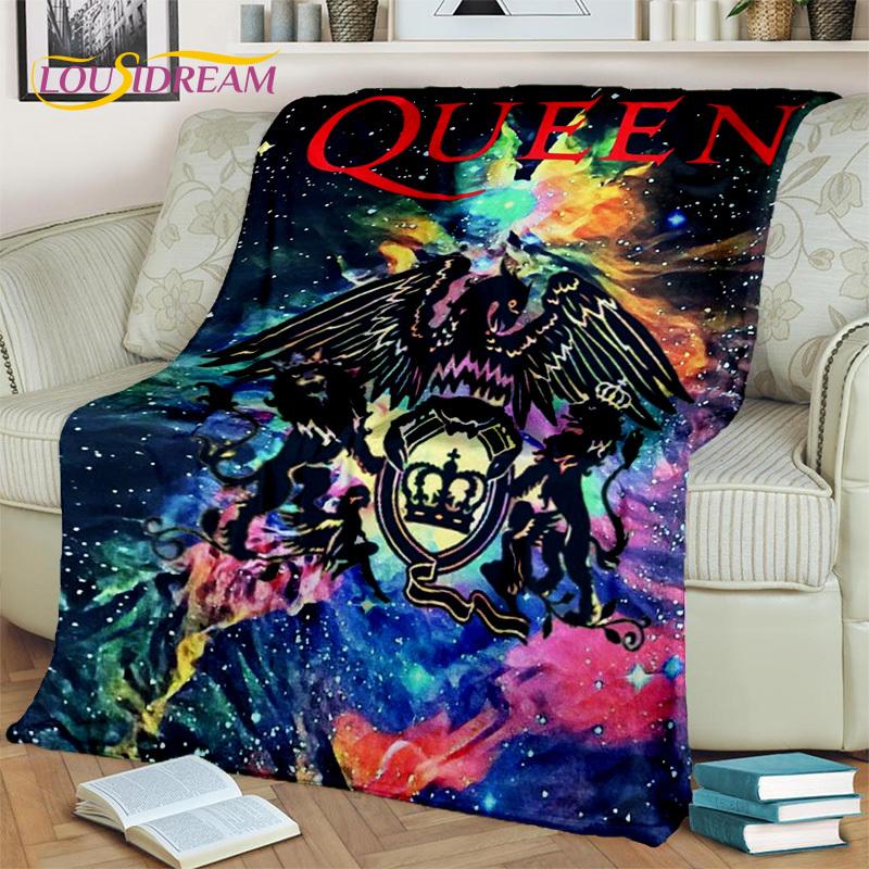 Queen-Rock-Band 3D Freddie Mercury Blanket,Soft Throw Blanket for Home Bedroom Bed Sofa Picnic Travel Office Cover Blanket Kids