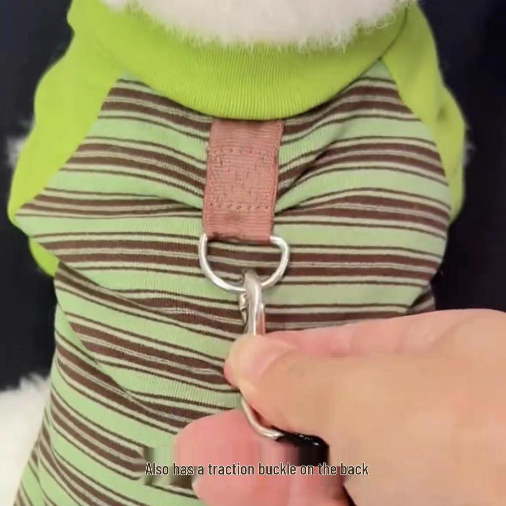 Cozy Striped Base Layer for Small & Medium Dogs - Two-Legged Fall/Winter Warmwear for Teddy & Bichon.