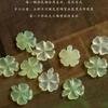 1Pc Yinian Natural Imitation Jade Four-leaf Clover Car Keychain Pendant, Icy and Clear Lucky Grass Mobile Phone Chain Pendant Bag Hanging.