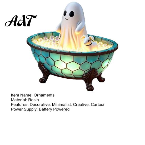Spooky Home Decor for Parties Ghost Bubble Bath Lamp, Cute Night Light Halloween Decor, Decorative Bedroom & Puppy Lamp Indoor Living Room Decoration