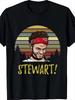 Unisexs Retro Stuart Character Tshirt with Headscarf and Sunset Print Casual Tshirt Popular Culture Enthusiast Humorous Gift