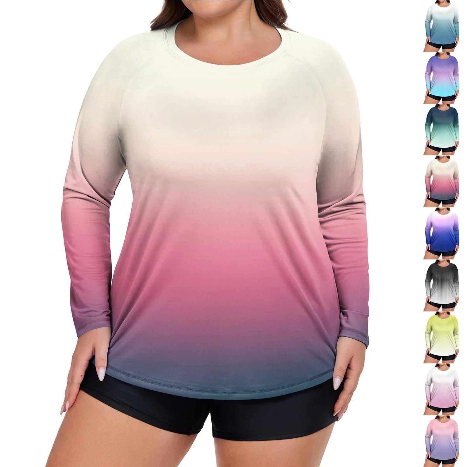 

Жіночий купальник великого розміру з принтом, з довгим рукавом, сонцезахисна куртка, швидкосохнучий топ для хайкінгу L чорний