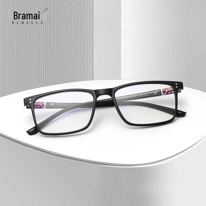 Retro Square Glasses Frame with Anti-Blue Light Lenses - Fits Myopia & Astigmatism