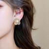 18K Gold-Plated Zircon Flower Pearl Ear Cuff - Elegant and Stylish Light Luxury Earrings