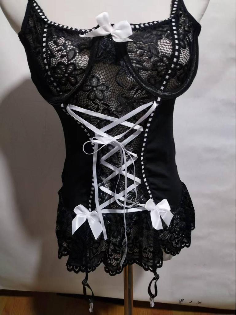 Europäische & Amerikanische Spitze Schmetterling Vintage Barock Träger Nachthemd