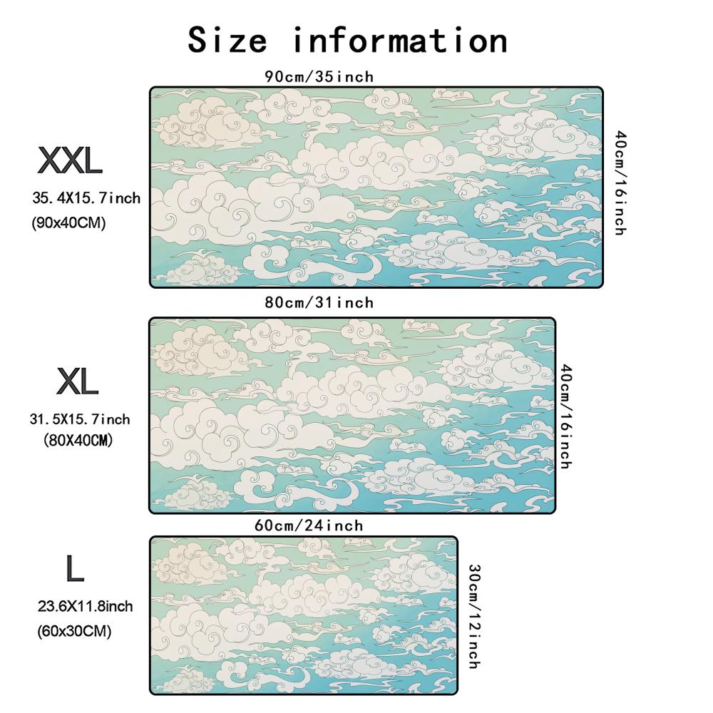 Xxl Cartoon Red Cloud Gaming Mouse Pad Hd Print NonSlip Rubber Large Desk Mat Lock Edge Keyboard Mat For Office Accessories 1pc