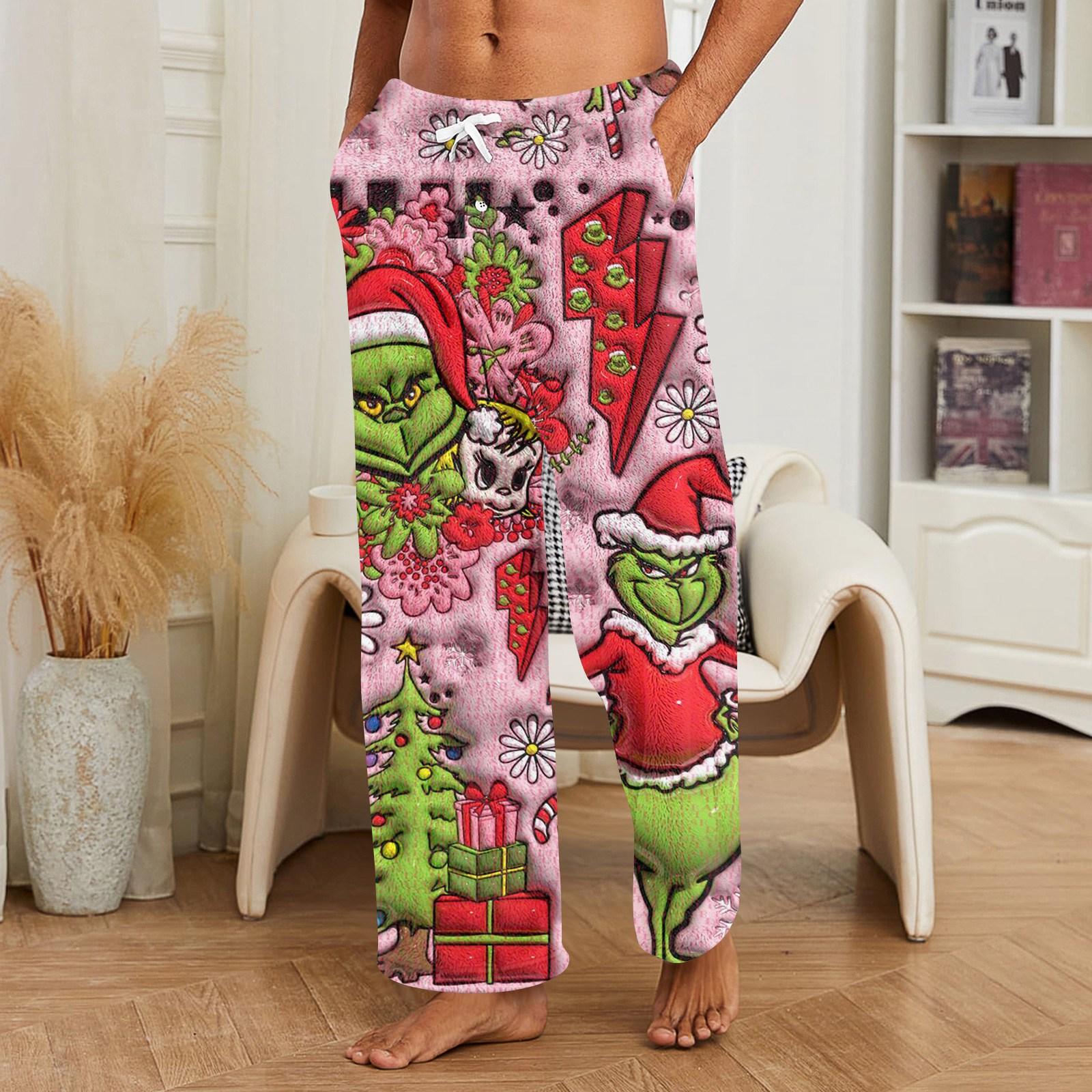 

Мужские домашние брюки с принтом по всей поверхности, пижамные брюки для сна, длинные брюки, пижамные брюки XL