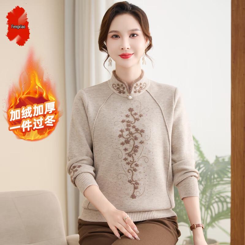 

Women s Winter Fleece-Lined Semi-High Collar Knit Sweater