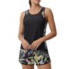 Women’s Two Piece Tankini Swimsuit Set with Tropical Print Sleeveless Top and Shorts Lightweight Quick Dry Fabric