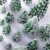 Xmas Decoration 6 Sizes of Mini Snow Pine Model Trees Scenery Trees for Christmas Decoration Winter Ornaments Crafts for Home