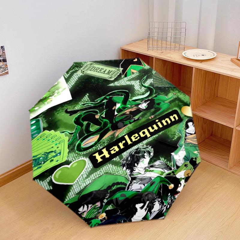 Green Jester Collage Automatic Umbrella - Suitable Travel Outdoor Portable Umbrella Birthday Gift Daily Essentials