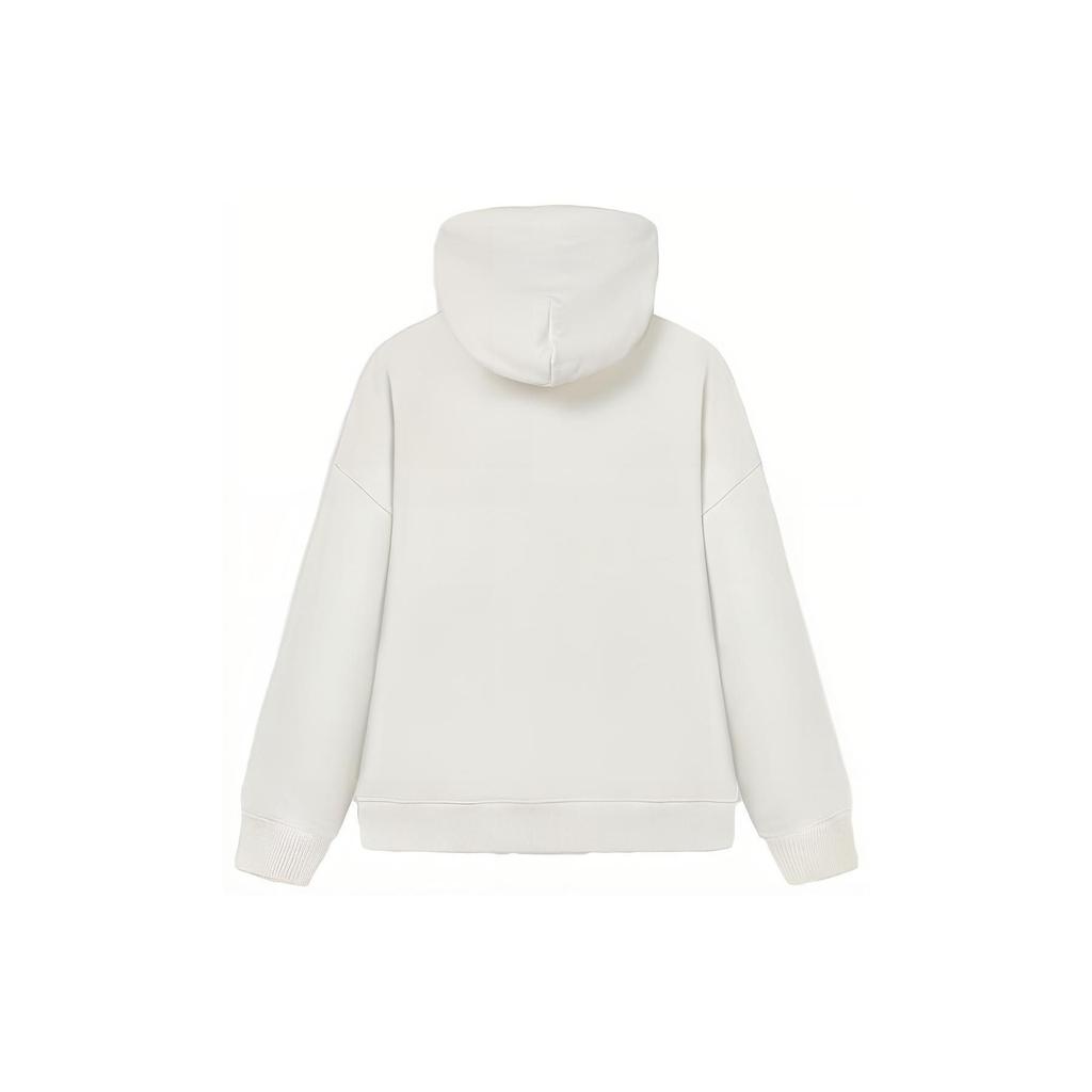 Fila Letter Print Fleece Hoodie Pullover Unisex Tops Ceramic-White F11U345202F-IV