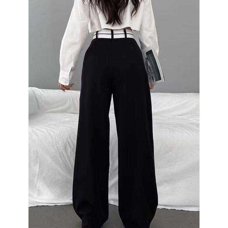Fashion Wind Contrast Color Casual Draping Mopping Pants Wide Leg Stylish Pants Casual Wide Leg Pants