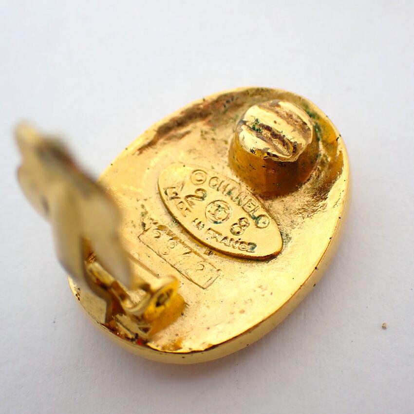[Pre-owned] CHANEL Gold Coco Mark Earrings / j72-27