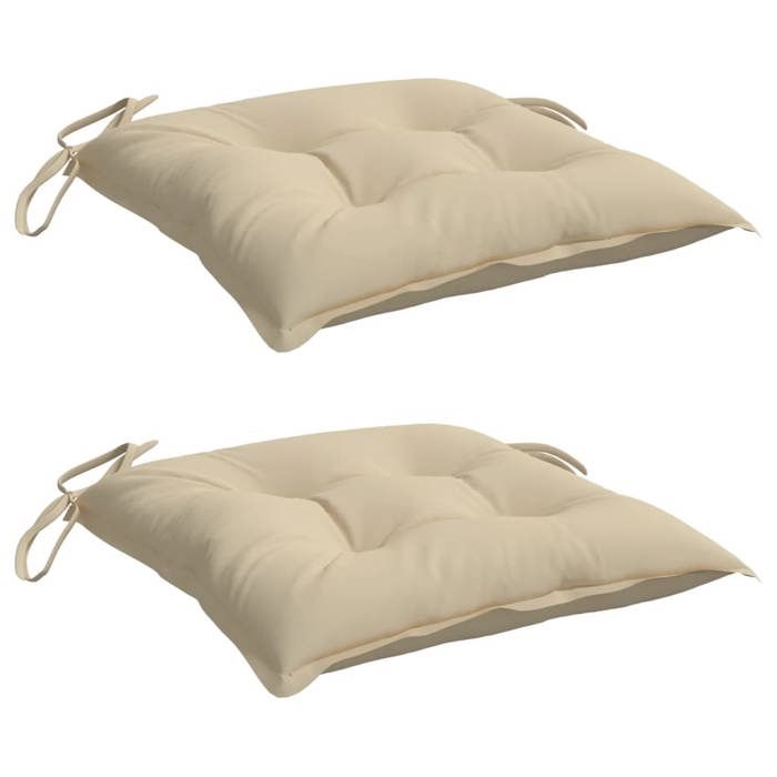 VidaXL Lot de 2 Coussins de Palette, Galette de Siège Imperméable, Coussin de Jardin, Décoration d'Extérieur Terrasse, Beige 361516