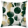 New Green Striped Floral Linen Pillowcase for Holiday Decoration and Car Cushion Cover