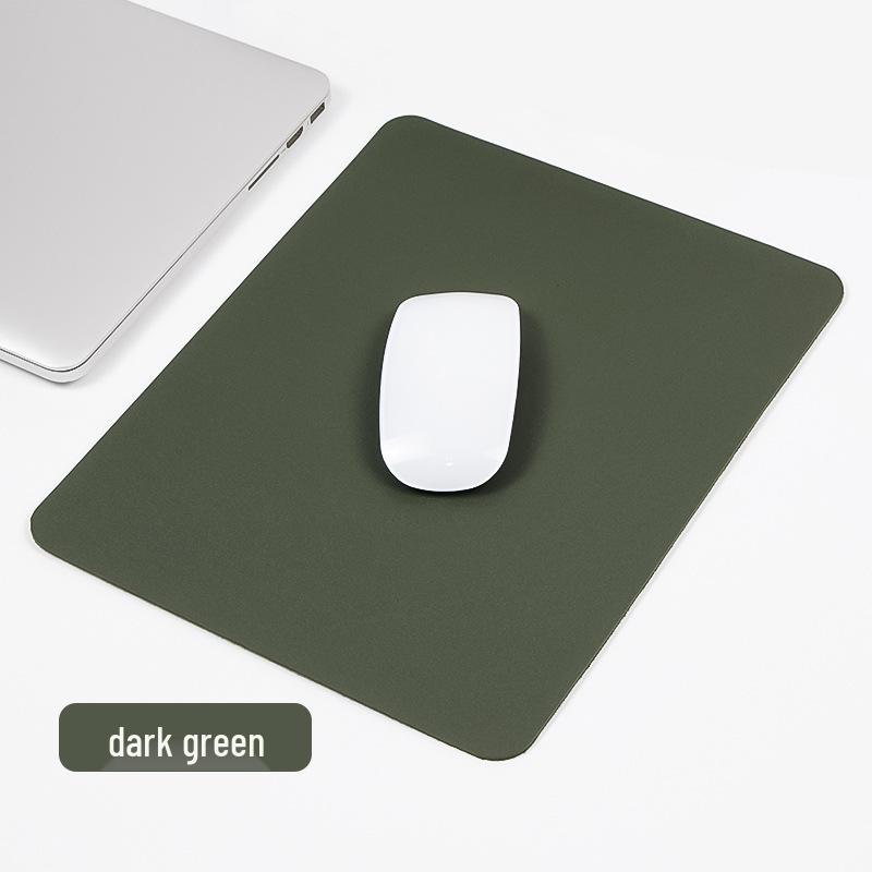Minimalistická protiskluzová jednobarevná kožená podložka pod myš pro notebook, počítač, kancelářský stůl nebo hraní her