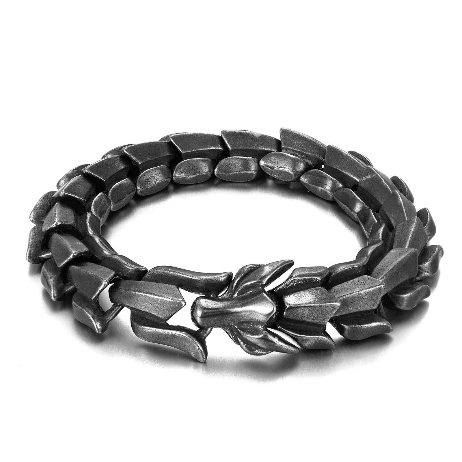 2025 Punk Style Men s Personality Creative Fashion Keel Chain Bracelet, Trendy Domineering Titanium Steel Bracelet 19cm