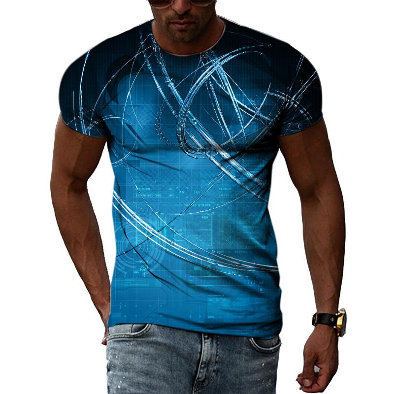 Men's Fashion 3D Digital Printing Planet Trendy Short Sleeve T-shirt Summer Men's Wear Shirt