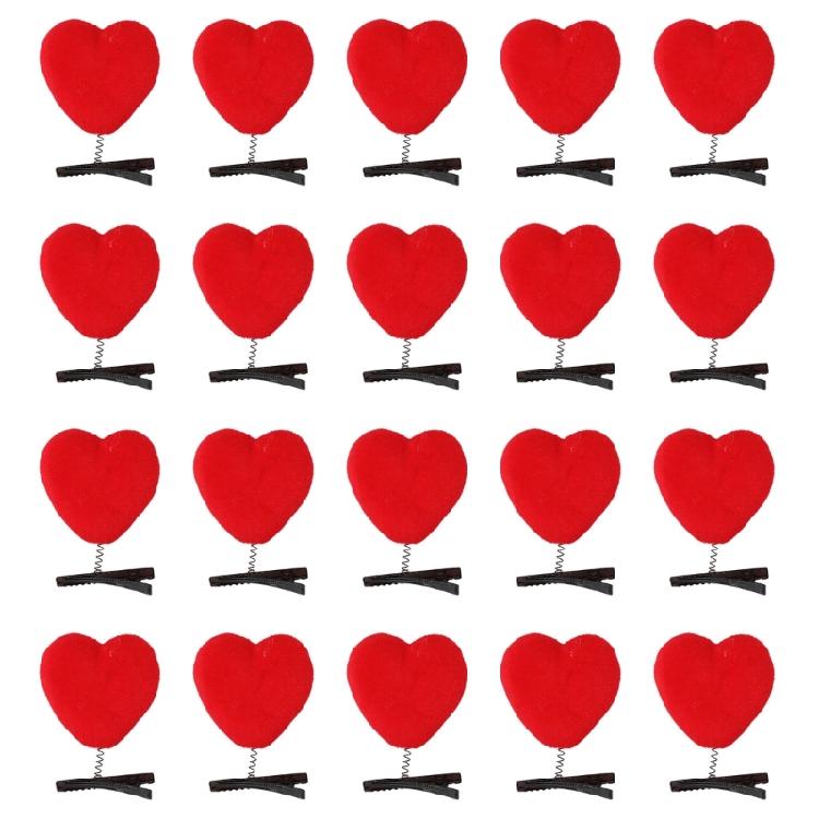 

20Pcs Love Heart Hair Clip for Women Girl Festival Props Hairpin Party Side Clip Spring Barrettes for Valentines Day 1