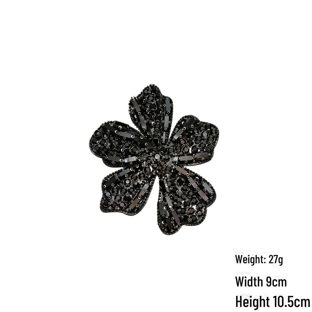 Elegant Bow & Diamond Chain Skirt with Embroidered Patch Accessory