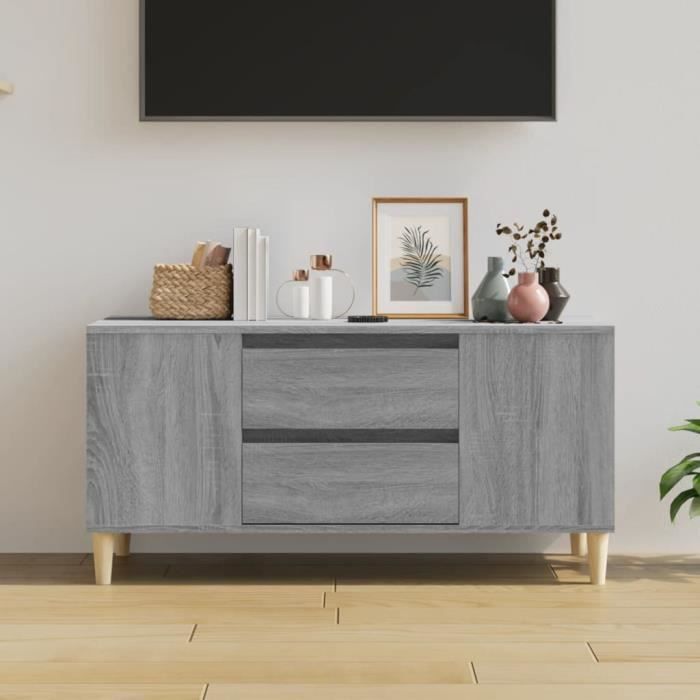 VidaXL Meuble TV Sonoma gris 102x44,5x50 cm Bois d'ingénierie 819602