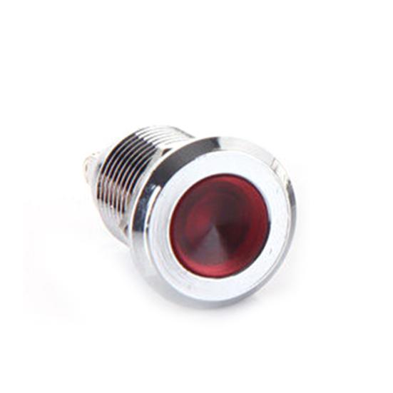 1 stk 12 mm 6/12/24/220V minisignaler Strømforsyning LED metallindikatorlampe
