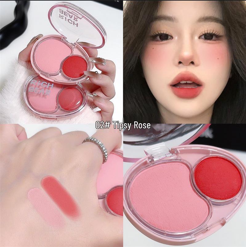 

RichBear Long-Lasting Dual-Tone Soft Blush in Natural Milk Pink for Universal Contouring.