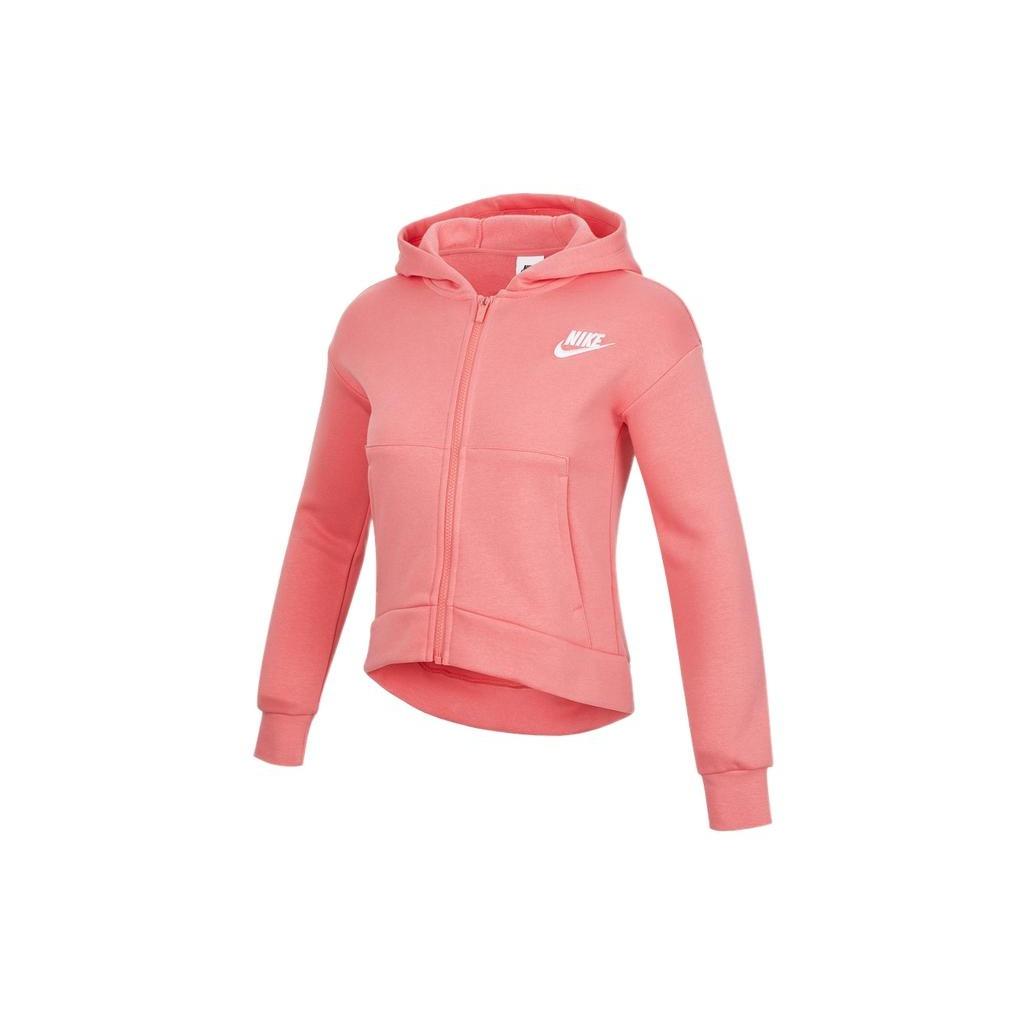 (GS) Nike Solid Color Logo Embroidered Zipper Jacket Boy Girls Pink Kids  DC7118-603 M