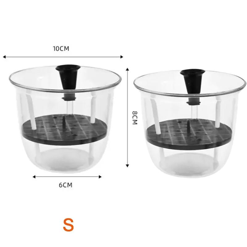 2Pcs Self-Watering Pot, Self-Watering Pots for Indoor Plants, Clear Flower Pots with Deep Reservoirs for Spider Plants, Orchids
