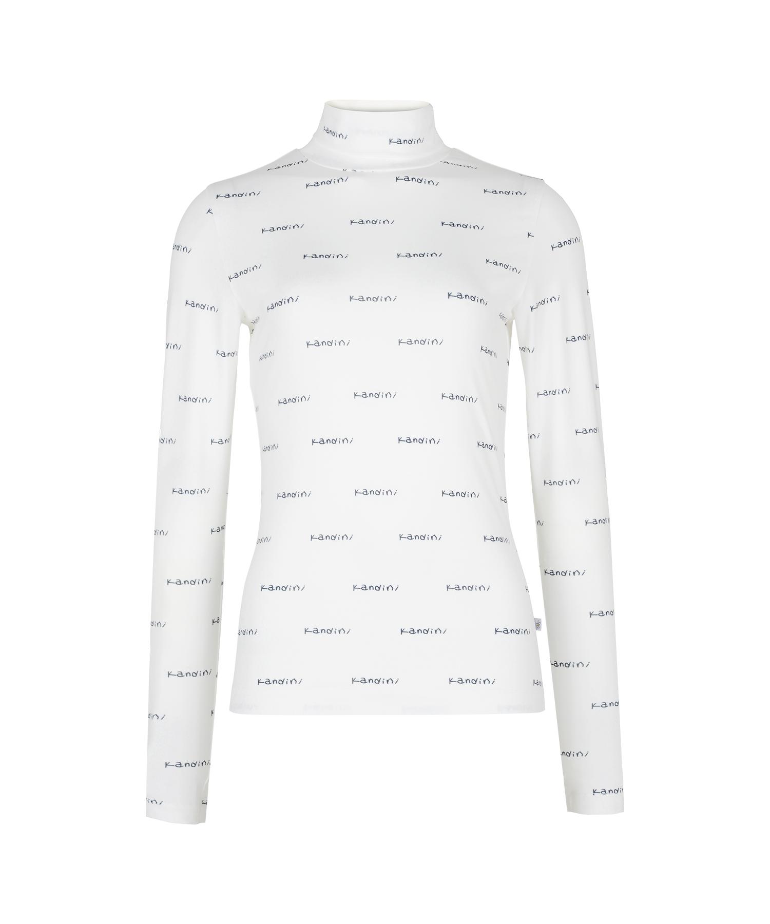 Candini White Logo High-Neck T-Shirt White/S