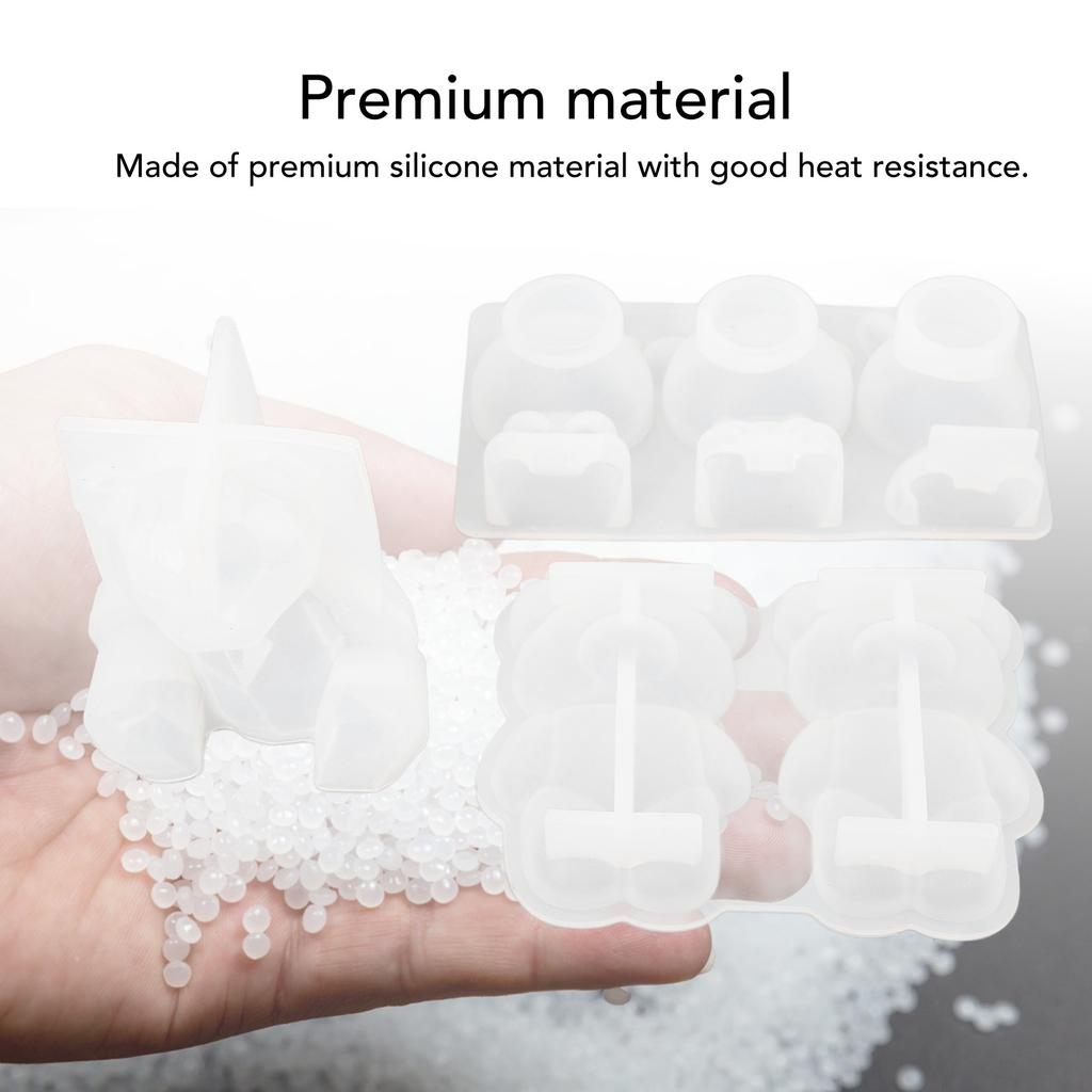DIY Mould Heat Resistant Easy Release 3D High Toughness Bear Silicone Mould for Table Ornaments