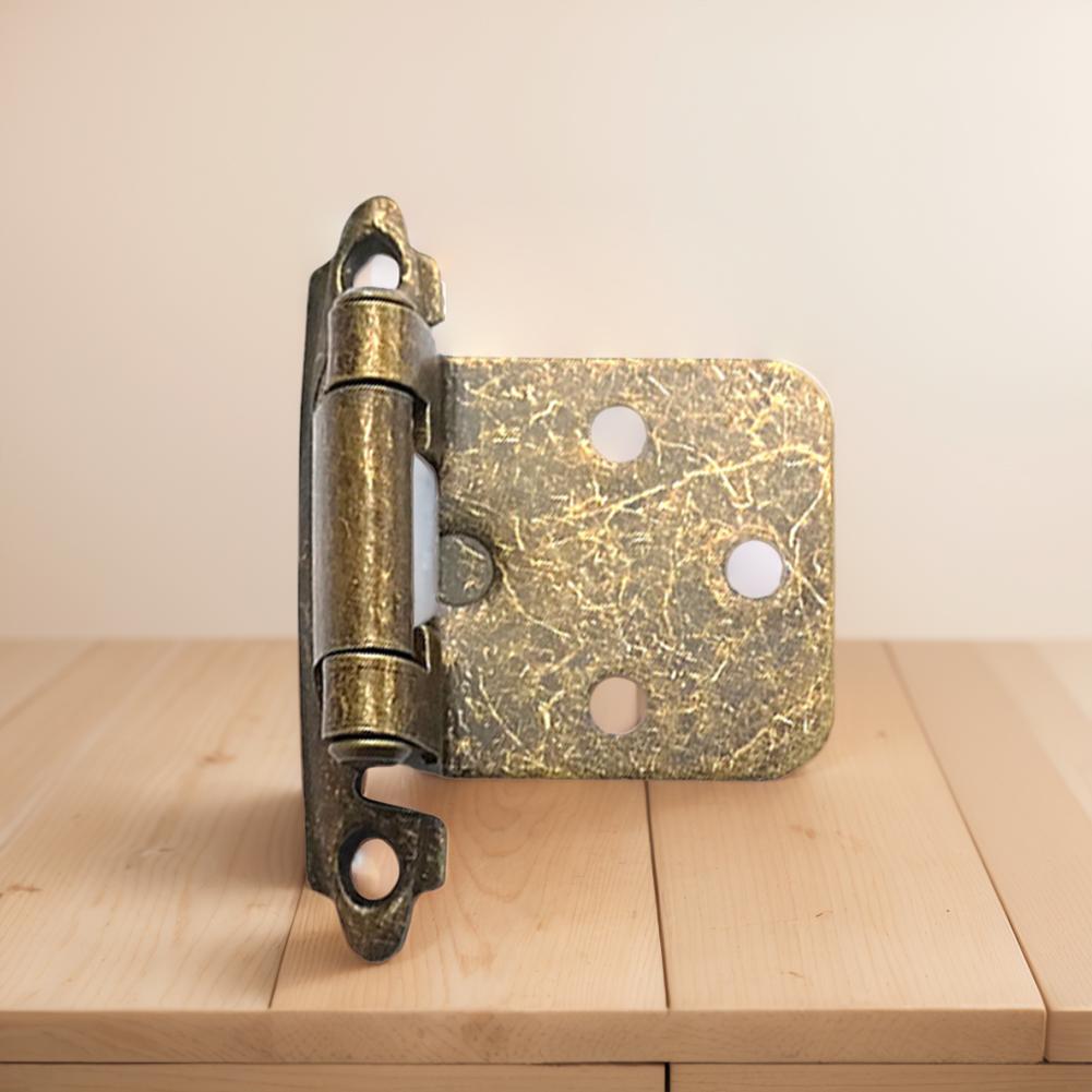 2Pcs American Self Closing Spring Hinge with Screws Overlay Cabinet Door Flush Hinges for DIY