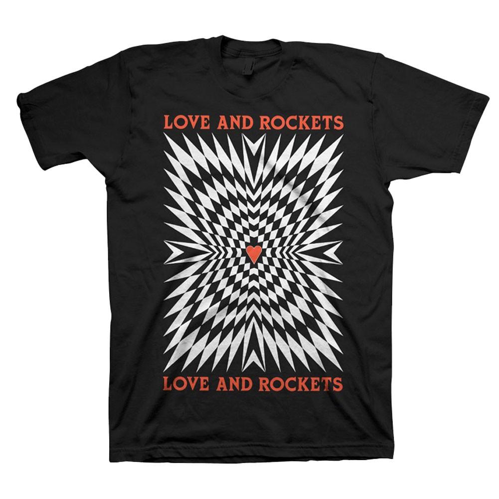 Men s Love And Rockets Illusory Motion Slim Fit T-shirt Small Black XL
