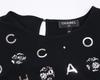 CHANEL Beautiful item, genuine Japanese product, P70789V61962, Camellia & Icon Pearl Silk T-shirt, Cut and sewn tops 34 blackUsed