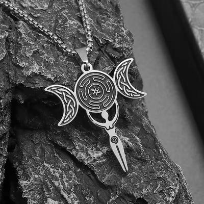 Europäische und amerikanische Göttin Heilungskette Weiblich Männlich Edelstahl Hexenknoten Griechischer Mythologischer Schmuck Schmuck