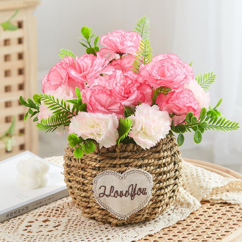 Silk Sunflower Floral Arrangement: Artificial Potted Bouquet for Living Room and Dining Table Decoration.