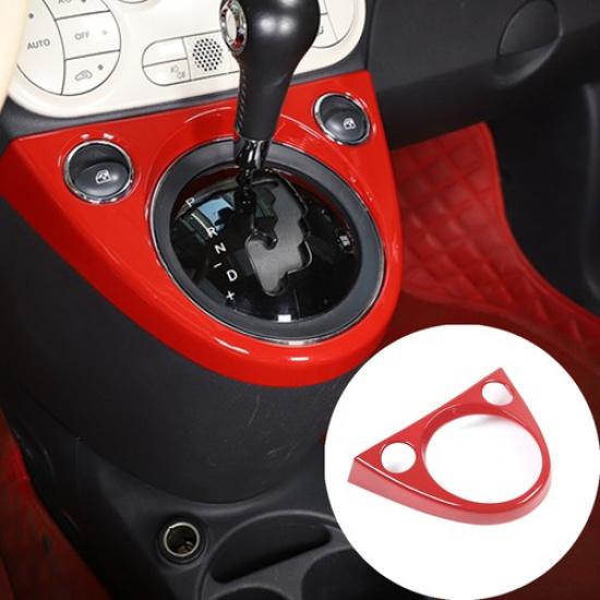 Red Center Console Gear Shift Panel Cover Trim for Fiat 500 2011-23
