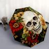 1PC Skull Flowers Umbrella-8-Rib Reinforced, Automatic Open, Lightweight & Durable, Fashion Accessory for Outdoor, Beach L0348
