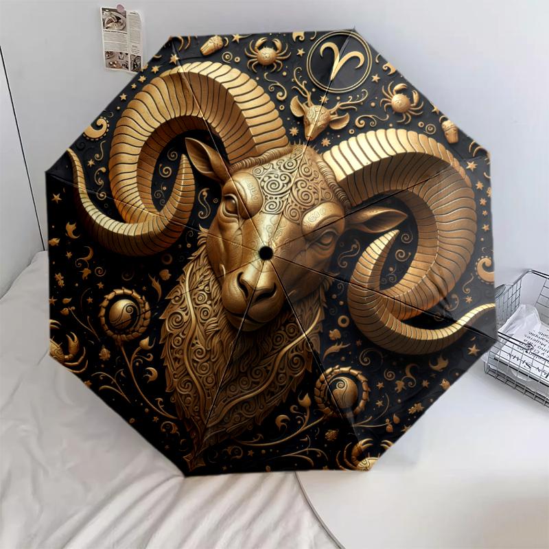 

1 PC Automatic Folding Umbrella - Animal Portraits Pattern, Portable & Foldable Design with 8 Ribs, Christmas Birthday Gifts