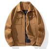 Men’s 2024 Autumn Suede Jacket: Trendy Loose Fit with Turn-Down Collar - Versatile Casual Top.