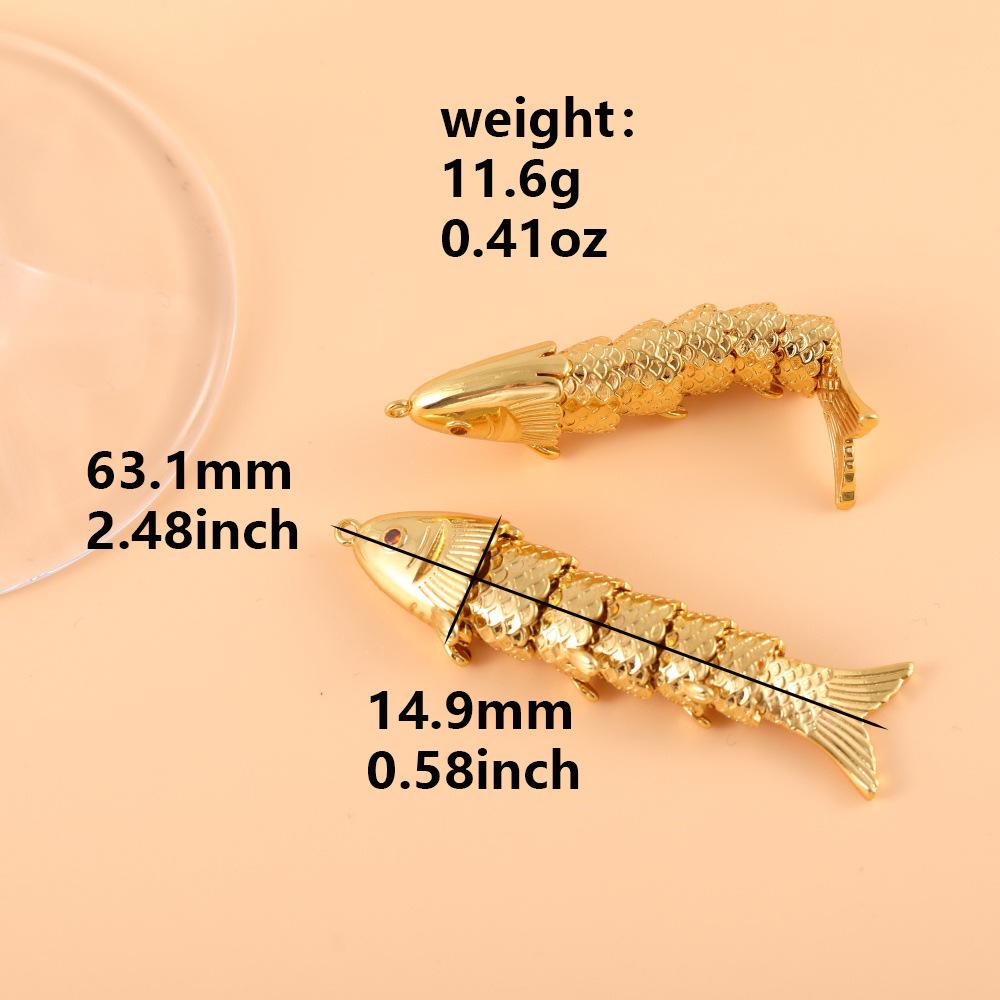 Eleganter vergoldeter Koi-Fisch Anhänger mit Strasssteinen