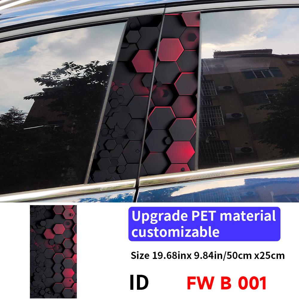 Honeycomb Car Stickers Auto B Pillar Waterproof Center Column Decoration Cover Scratches DIY Car Doors Pillar Decals Accessories