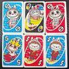 Joc Uno - Labubu AjieQaQ Pro Edition Waterproof Card Game, Portable Size 9x14cm, Easy Rules, for Family/Adults/Teens 7+, Party Game, Multicolor