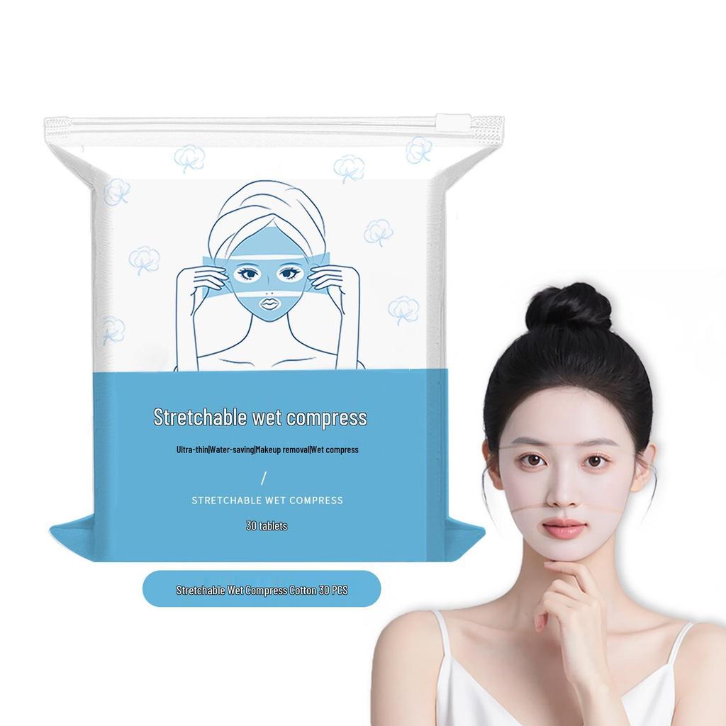 Ultra-Thin Hydrating Tencel Cotton Pads - 3-in-1 Stretchable Wet Compress for Makeup & Facial Masks
