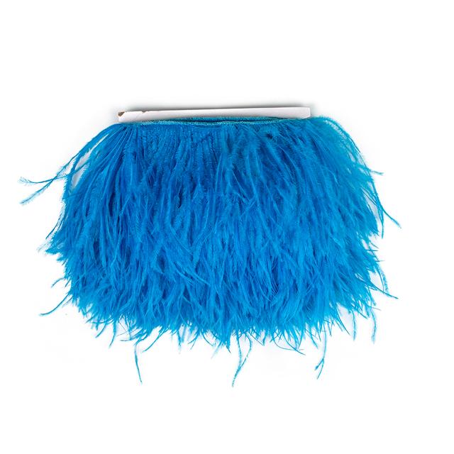 Feather1Meter White Ostrich Feathers Trim Fringe 10-15/15-18/18-22cm Plumes Ribbon For Wedding Crafts Dress Sewing  Party Accessories