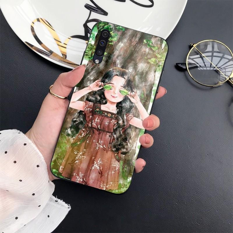 Dziennik Leśnej Dziewczyny Etui na Telefon Dla Samunga A32 A51 A52 NOTE 10 20 S10 S20 S21 S22 Pro Ultra Czarne PC Szkło Pokrowiec na Telefon