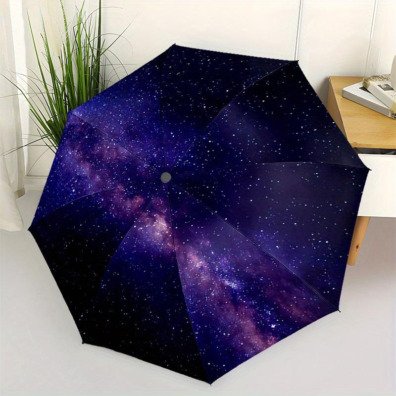 1 Stück Galaxie-Themen-Regenschirm, Hochwertiger Regenschirm, Automatisches Öffnen und Schließen, Multifunktionaler Regenschirm G0811155