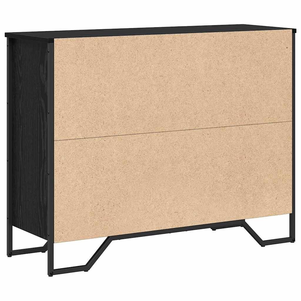 Sideboard Black Oak Finish 97 x 32.5 x 74.5 cm